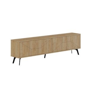 KALUNE DESIGN dřevěný TV stolek DUNE hnědý 50x180 cm