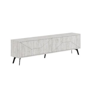 KALUNE DESIGN dřevěný TV stolek DUNE bílý 50x180 cm