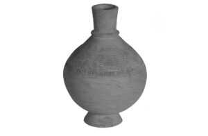 Stir Vase Engraved Clay Black